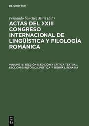 Cover von Sección 5: Edición y crítica textual. Sección 6: Retórica, poética y teoría literaria