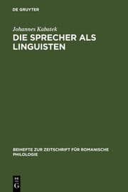 Cover von Die Sprecher als Linguisten