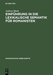Cover von Einführung in die lexikalische Semantik für Romanisten