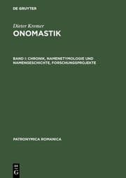 Cover von Chronik, Namenetymologie und Namengeschichte, Forschungsprojekte