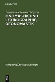 Cover von Onomastik und Lexikographie. Deonomastik