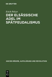Cover von Der elsässische Adel im Spätfeudalismus