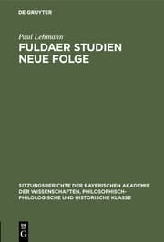Cover von Fuldaer Studien Neue Folge