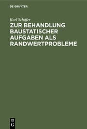 Cover von Zur Behandlung baustatischer Aufgaben als Randwertprobleme