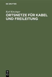 Cover von Ortsnetze für Kabel und Freileitung