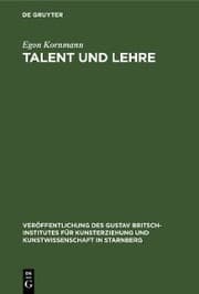 Cover von Talent und Lehre