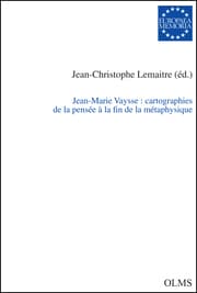 Cover von Jean-Marie Vaysse: cartographies de la pensée à la fin de la métaphysique