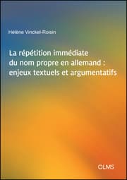 Cover von La répétition immédiate du nom propre en allemand : enjeux textuels et argumentatifs