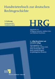 Cover von Handwörterbuch zur deutschen Rechtsgeschichte (HRG) - Lieferungsbezug - - - Lieferung 8: Freiheitsstrafe-Geistliche Bank