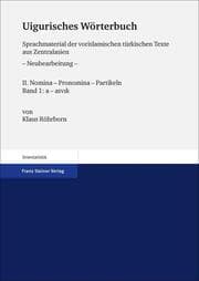 Cover von Uigurisches Wörterbuch. Sprachmaterial der vorislamischen türkischen Texte aus Zentralasien