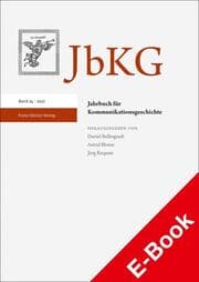 Cover von Jahrbuch für Kommunikationsgeschichte 24 (2022)