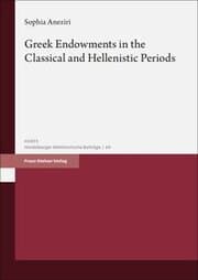 Cover von Greek Endowments in the Classical and Hellenistic Periods