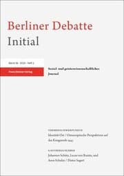 Cover von Berliner Debatte Initial 36 (2025) 1