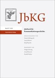 Cover von Jahrbuch für Kommunikationsgeschichte 27