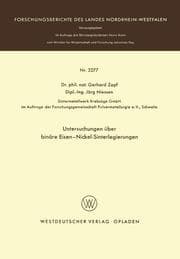 Cover von Untersuchungen über binäre Eisen-Nickel-Sinterlegierungen