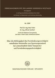 Cover von Über die Abhängigkeit des Formänderungsvermögens metallischer Werkstoffe vom Spannungszustand bei unterschiedlich hoher Temperatur und Formänderungsgeschwindigkeit