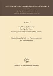 Cover von Rückschlagsicherheit von Flammensperren aus Sintermetallen