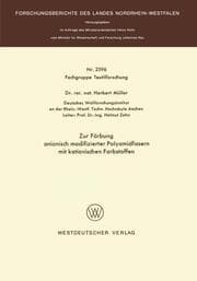 Cover von Zur Färbung anionisch modifizierter Polyamidfasern mit kationischen Farbstoffen