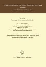 Cover von Unmagnetische Handwerkzeuge aus Titan und Stahl Schmieden Bearbeiten Prüfen