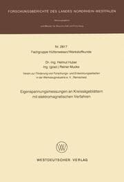 Cover von Eigenspannungsmessungen an Kreissägeblättern mit elektromagnetischen Verfahren