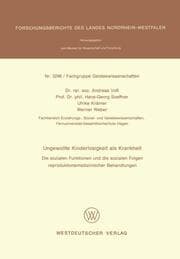 Cover von Ungewollte Kinderlosigkeit als Krankheit