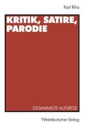 Cover von Kritik, Satire, Parodie