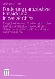 Cover von Förderung partizipativer Entwicklung in der VR China