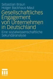 Cover von Gesellschaftliches Engagement von Unternehmen in Deutschland