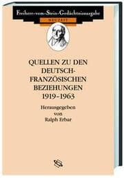 Cover von Quellen zu den deutsch-französischen Beziehungen 1919-1963