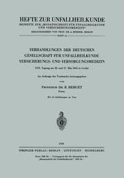 Cover von Verhandlungen der Deutschen Gesellschaft für Unfallheilkunde Versicherungs- und Versorgungsmedizin