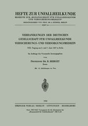 Cover von Verhandlungen der Deutschen Gesellschaft für Unfallheilkunde, Versicherungs- und Versorgungsmedizin
