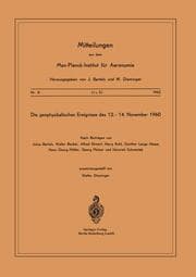 Cover von Die Geophysikalischen Ereignisse des 12.bis 14.November 1960