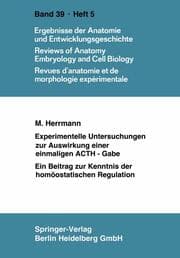 Cover von Experimentelle Untersuchungen zur Auswirkung einer einmaligen ACTH-Gabe