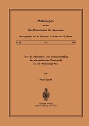 Cover von Über die Absorptions- und Emissionsstrahlung der Atmosphärischen Ozonschicht bei der Wellenlänge 9,6