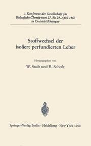Cover von Stoffwechsel der isoliert perfundierten Leber