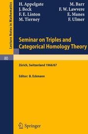 Cover von Seminar on Triples and Categorical Homology Theory