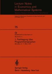 Cover von 1.Fachtagung über Programmiersprachen