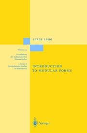 Cover von Introduction to Modular Forms