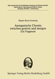 Cover von Anorganische Chemie zwischen gestern und morgen Ein Fragment