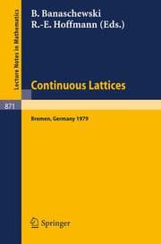 Cover von Continuous Lattices