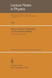 Cover von Macroscopic Properties of Disordered Media
