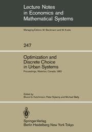 Cover von Optimization and Discrete Choice in Urban Systems