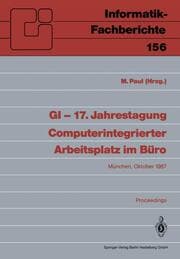 Cover von GI 17. Jahrestagung Computerintegrierter Arbeitsplatz im Büro