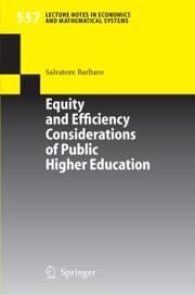 Cover von Equity and Efficiency Considerations of Public Higher Education