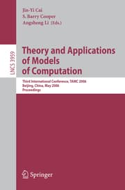 Cover von Theory and Applications of Models of Computation