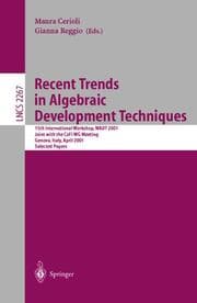 Cover von Recent Trends in Algebraic Development Techniques