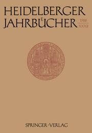 Cover von Heidelberger Jahrbücher