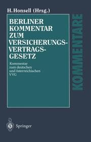Cover von Berliner Kommentar zum Versicherungsvertragsgesetz/VVG