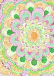 Cover von Zeichenbuch DIN A5 mit dem Mandala: Dem Glück ganz nah.