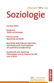 Cover von Soziologie 4/2019
